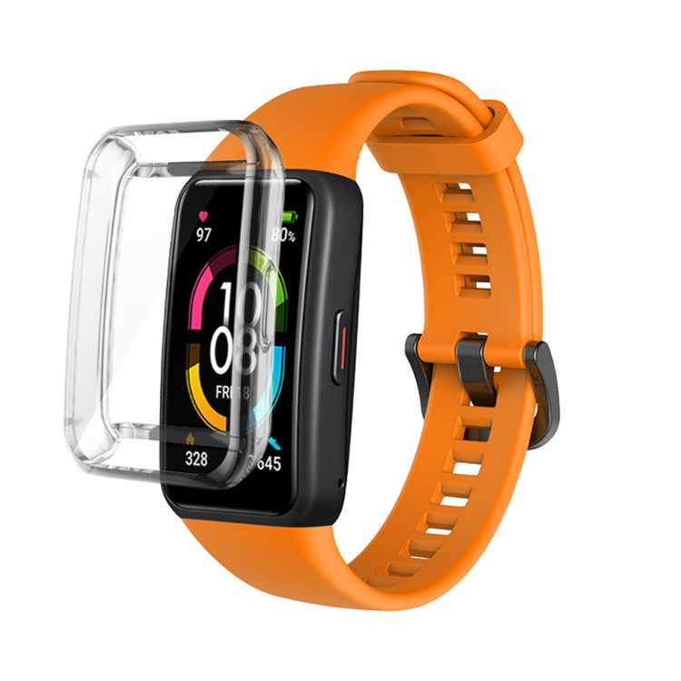 Super nydelig Huawei Band 6 Silikone Rem - Orange#serie_2