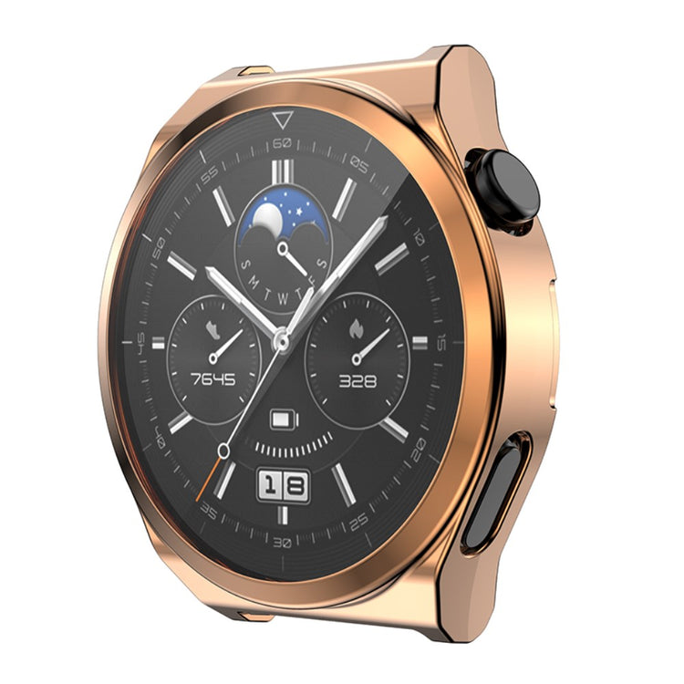 Mega Flot Huawei Watch GT 3 Pro 43mm Cover med Skærmbeskytter i Silikone - Pink#serie_5