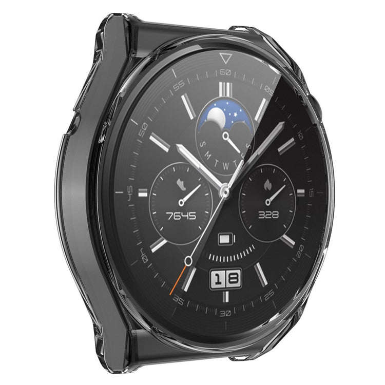 Vildt Flot Huawei Watch GT 3 Pro 43mm Cover med Skærmbeskytter i Silikone og Hærdet Glas - Gennemsigtig#serie_3