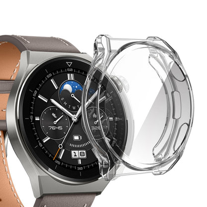 Meget Fint Huawei Watch GT 3 Pro 46mm Cover med Skærmbeskytter i Silikone og Hærdet Glas - Gennemsigtig#serie_4