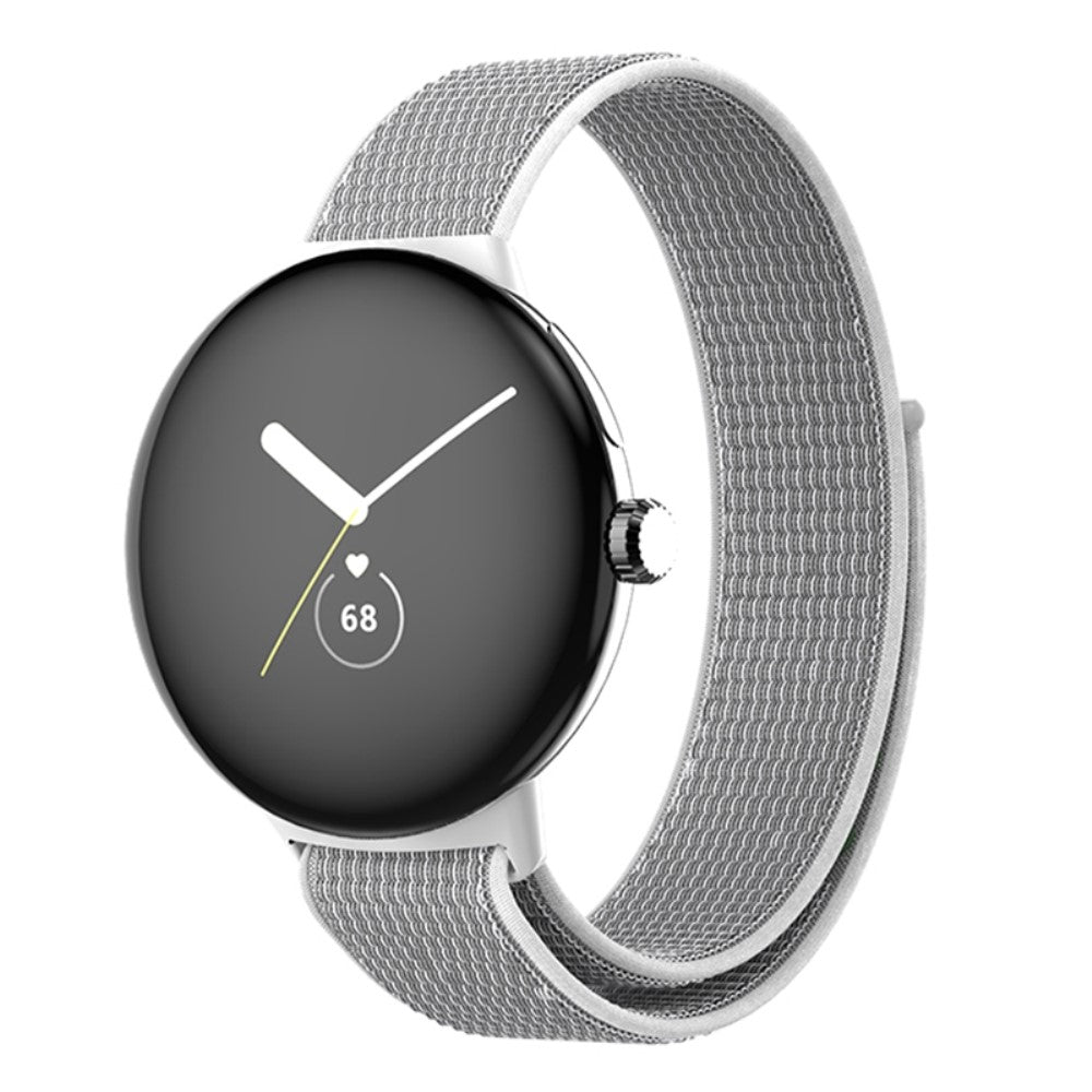 Fremragende Google Pixel Watch Nylon Rem - Sølv#serie_7