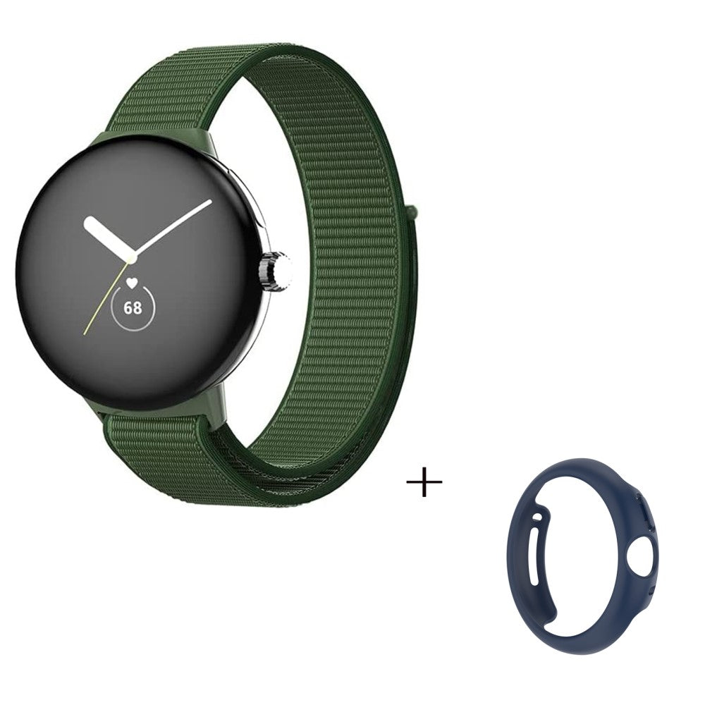 Meget fed Google Pixel Watch Plastik og Nylon Rem - Grøn#serie_6