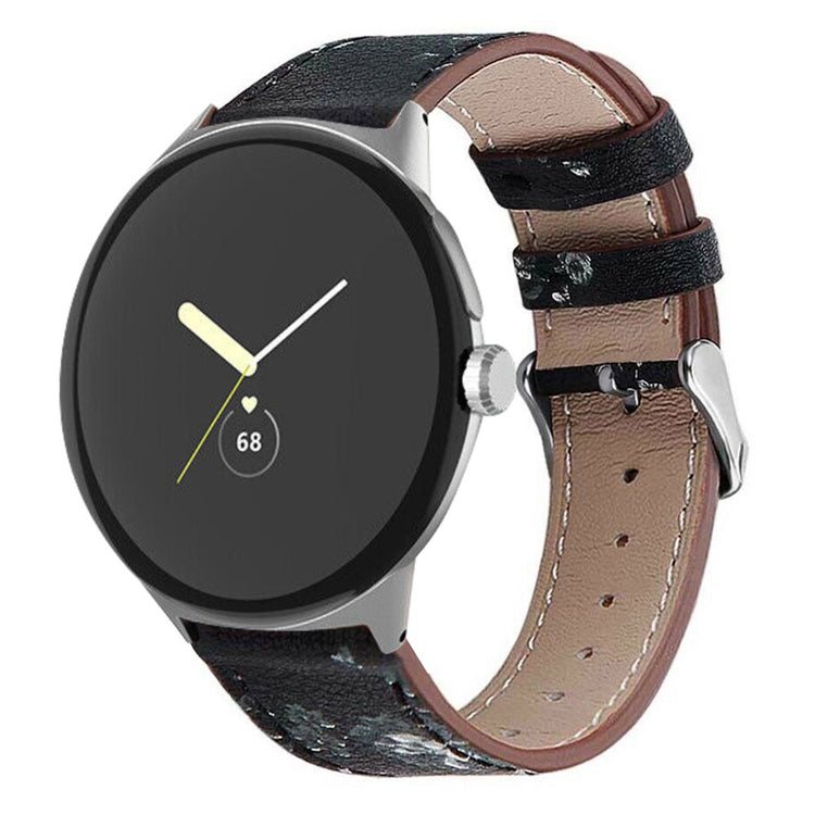 Meget komfortabel Google Pixel Watch Ægte læder Rem - Sort#serie_6