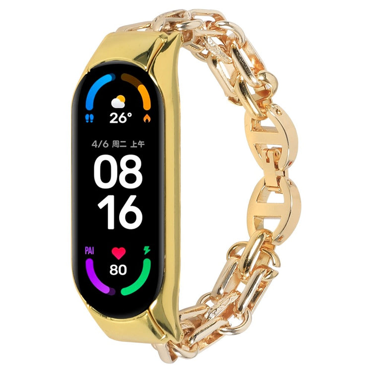 Skøn Xiaomi Mi Smart Band 4 / Xiaomi Mi Band 3 Metal Rem - Guld#serie_3