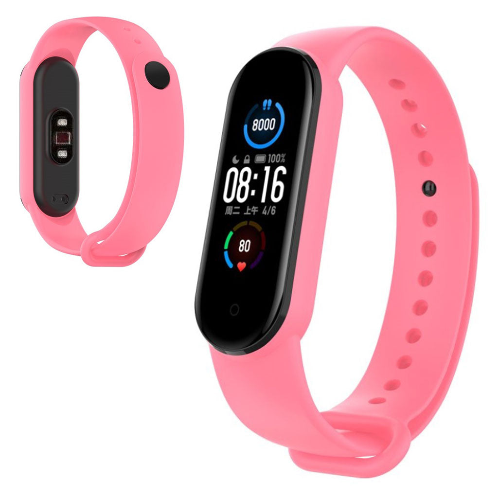 Mega fed Xiaomi Mi Band 5 Silikone Rem - Pink#serie_5