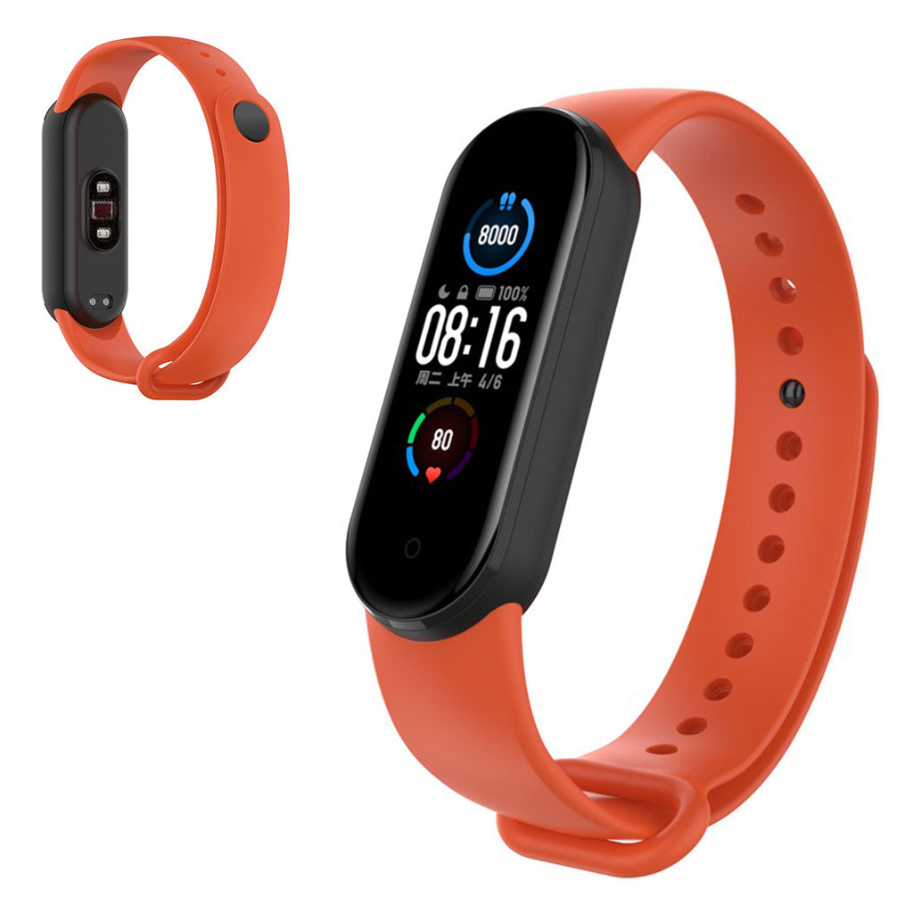 Vildt hårdfør Xiaomi Mi Band 5 Silikone Rem - Orange#serie_3