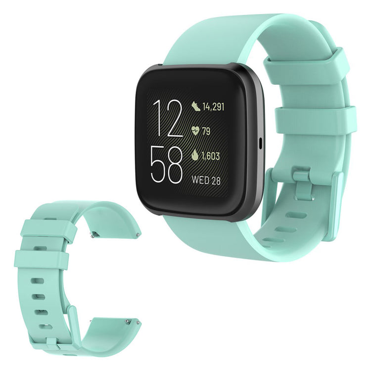 Vildt sejt Fitbit Versa 2 / Fitbit Versa Lite Silikone Rem - Størrelse: S - Grøn#serie_9