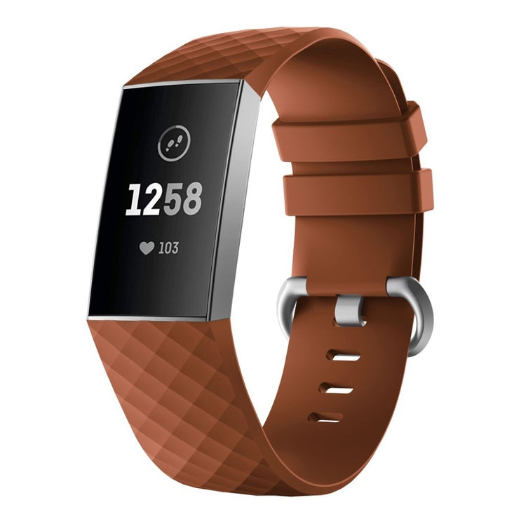 Stilren Fitbit Charge 4 / Fitbit Charge 3 Silikone Rem - Størrelse: S - Brun#serie_10