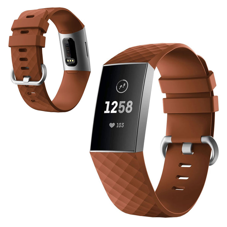 Stilren Fitbit Charge 4 / Fitbit Charge 3 Silikone Rem - Størrelse: S - Brun#serie_10