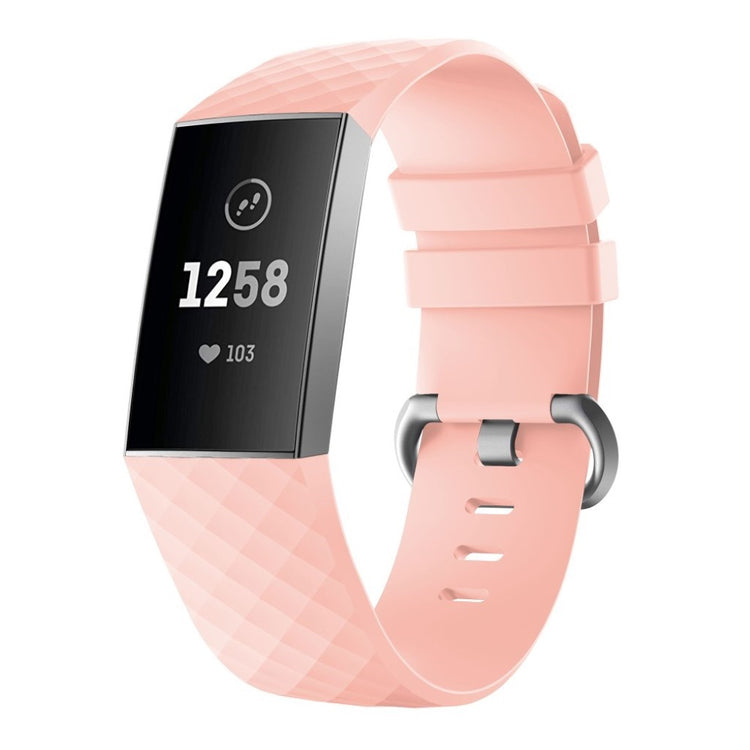 Stilren Fitbit Charge 4 / Fitbit Charge 3 Silikone Rem - Størrelse: S - Pink#serie_6