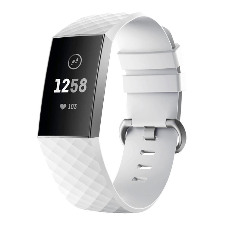 Mega sejt Fitbit Charge 4 / Fitbit Charge 3 Silikone Rem - Størrelse: L - Hvid#serie_2