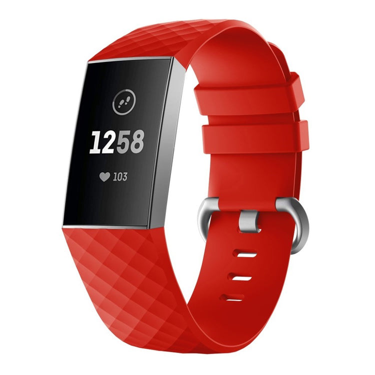 Mega sejt Fitbit Charge 4 / Fitbit Charge 3 Silikone Rem - Størrelse: L - Rød#serie_4