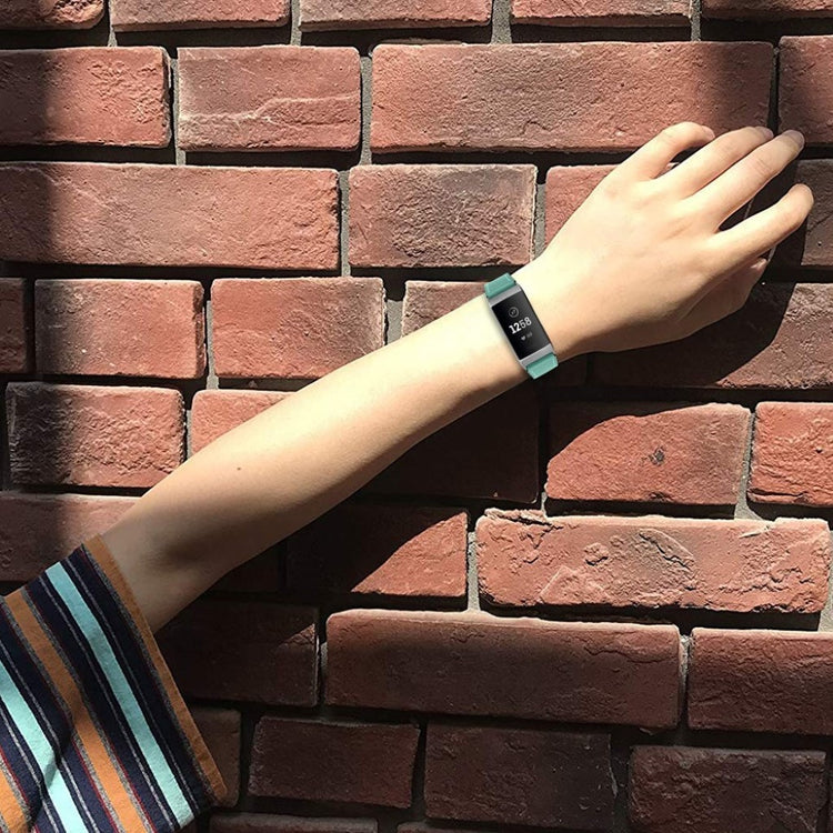 Tidsløst Fitbit Charge 4 / Fitbit Charge 3 Ægte læder Rem - Grøn#serie_14