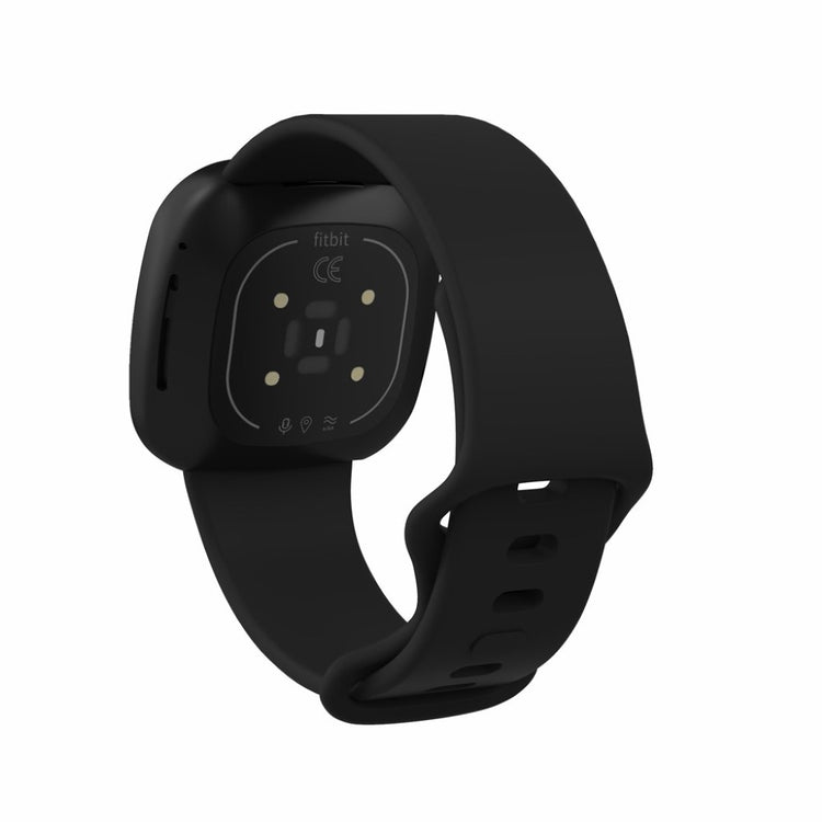 Helt vildt sejt Fitbit Versa 3 / Fitbit Sense Silikone Rem - Størrelse: L - Sort#serie_1