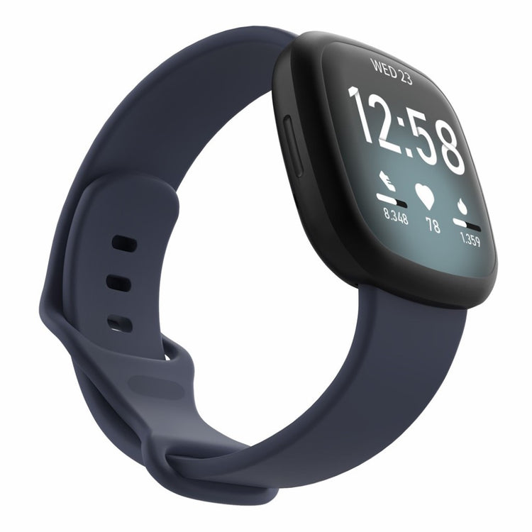 Helt vildt sejt Fitbit Versa 3 / Fitbit Sense Silikone Rem - Størrelse: L - Blå#serie_12