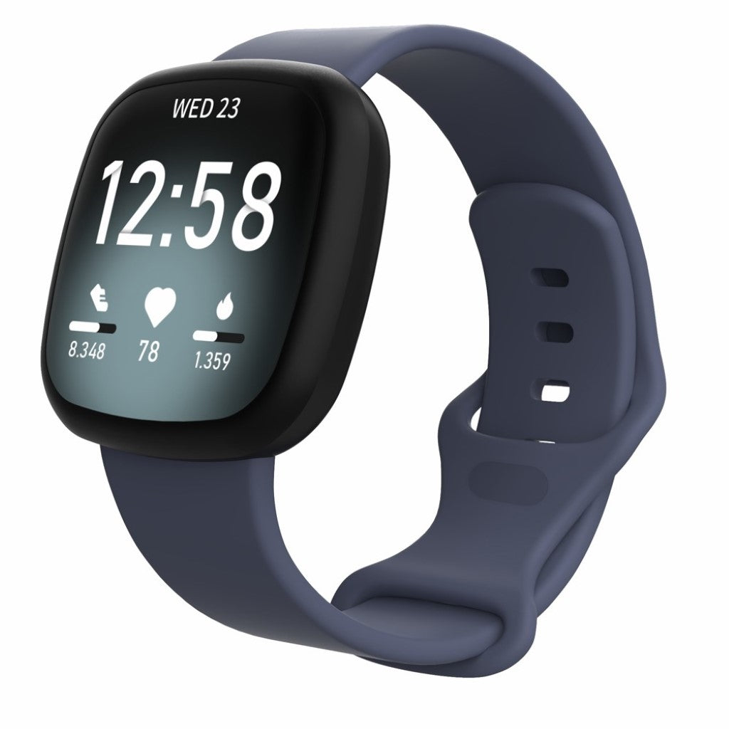 Helt vildt sejt Fitbit Versa 3 / Fitbit Sense Silikone Rem - Størrelse: L - Blå#serie_12