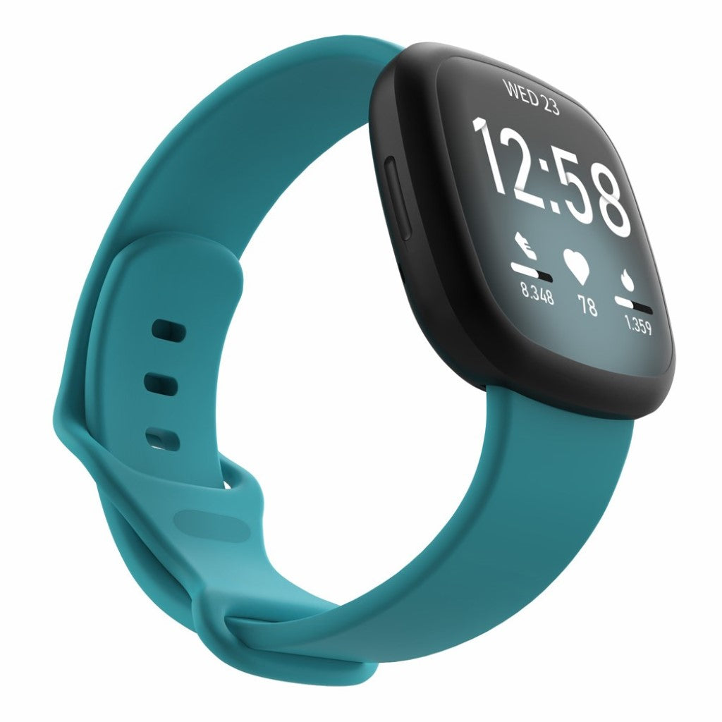 Helt vildt sejt Fitbit Versa 3 / Fitbit Sense Silikone Rem - Størrelse: L - Grøn#serie_15