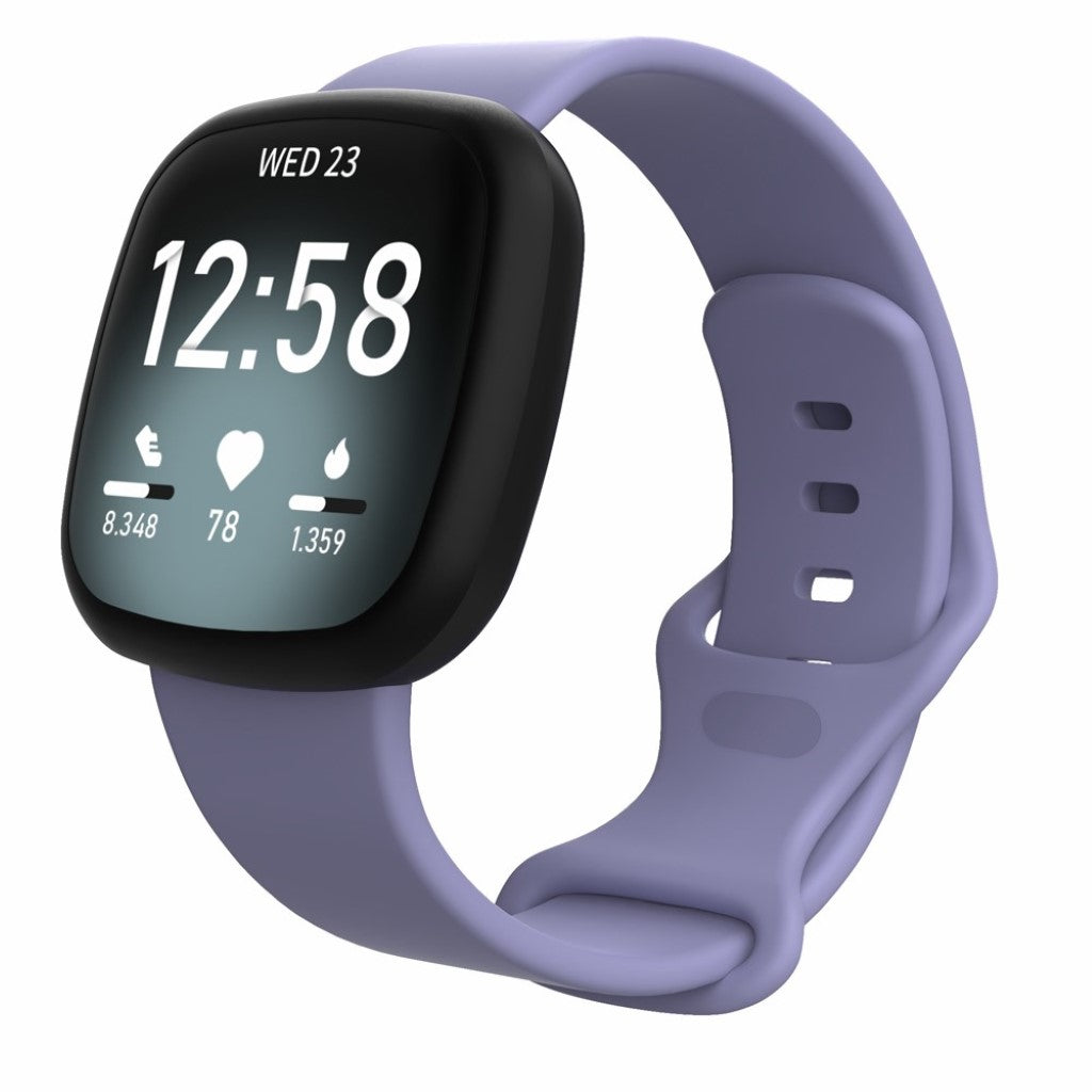 Helt vildt sejt Fitbit Versa 3 / Fitbit Sense Silikone Rem - Størrelse: L - Lilla#serie_17