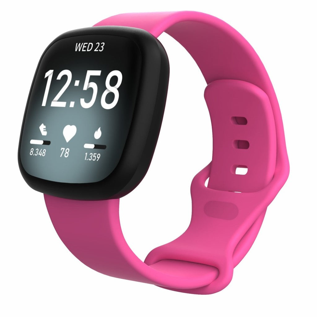 Helt vildt sejt Fitbit Versa 3 / Fitbit Sense Silikone Rem - Størrelse: L - Rød#serie_18