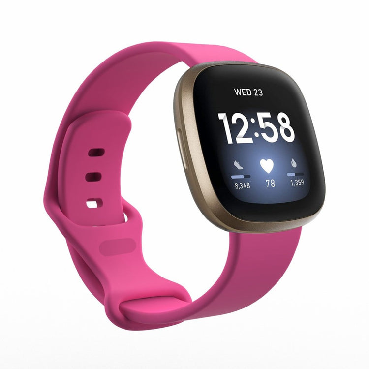 Helt vildt sejt Fitbit Versa 3 / Fitbit Sense Silikone Rem - Størrelse: L - Rød#serie_18