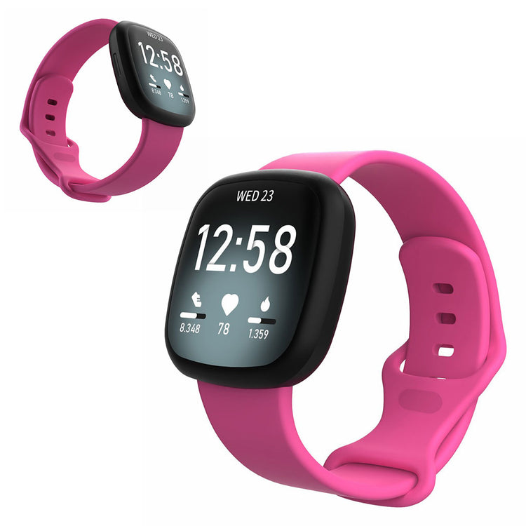 Helt vildt sejt Fitbit Versa 3 / Fitbit Sense Silikone Rem - Størrelse: L - Rød#serie_18