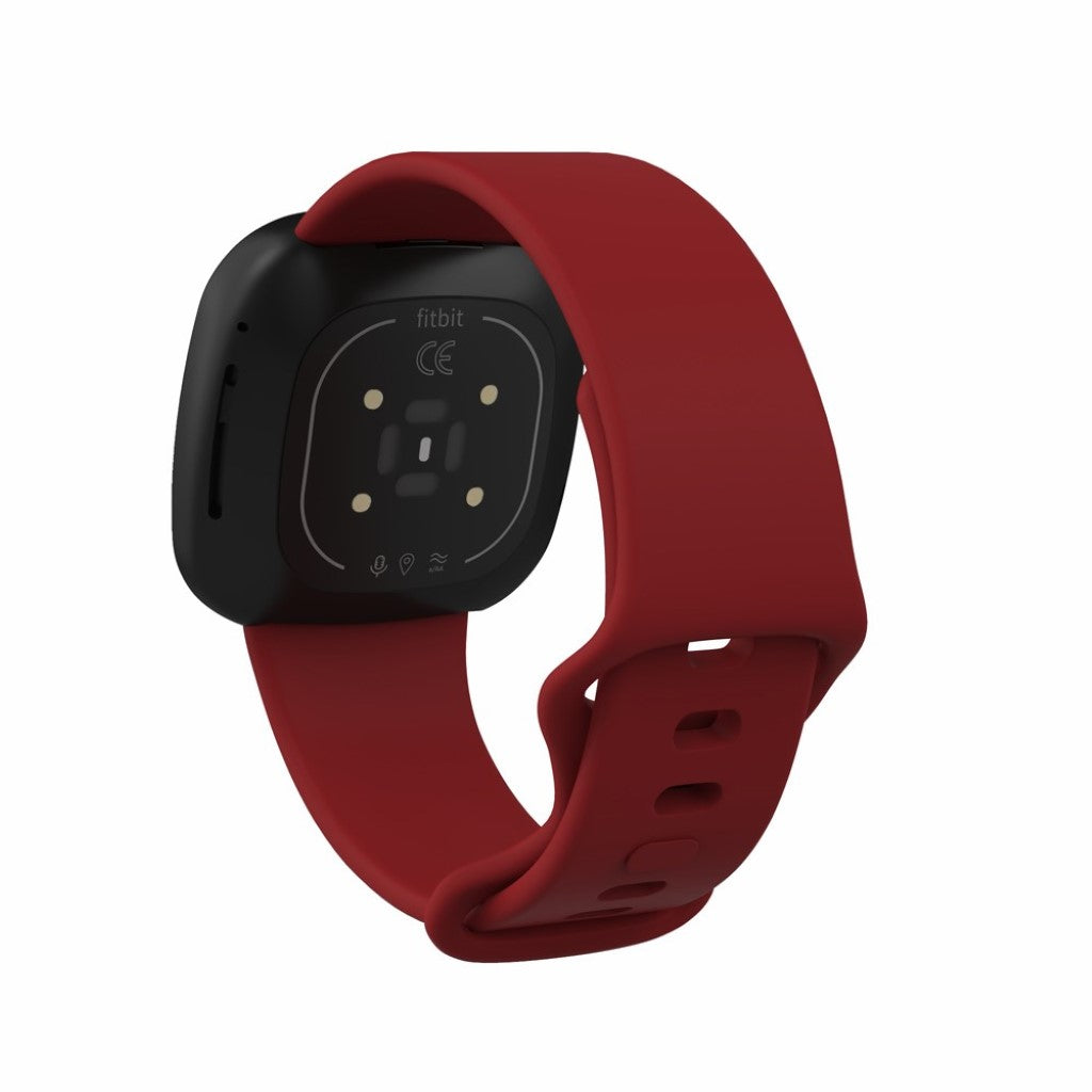 Helt vildt sejt Fitbit Versa 3 / Fitbit Sense Silikone Rem - Størrelse: L - Rød#serie_9