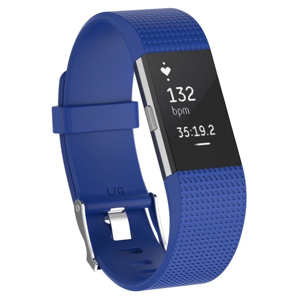 Meget elegant Fitbit Charge 2 Silikone Rem - Størrelse: S - Blå#serie_14