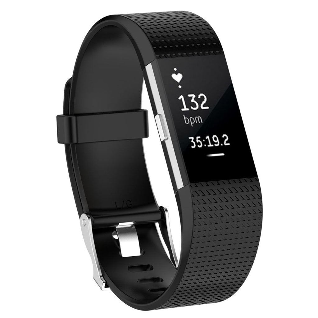 Meget elegant Fitbit Charge 2 Silikone Rem - Størrelse: S - Sort#serie_20