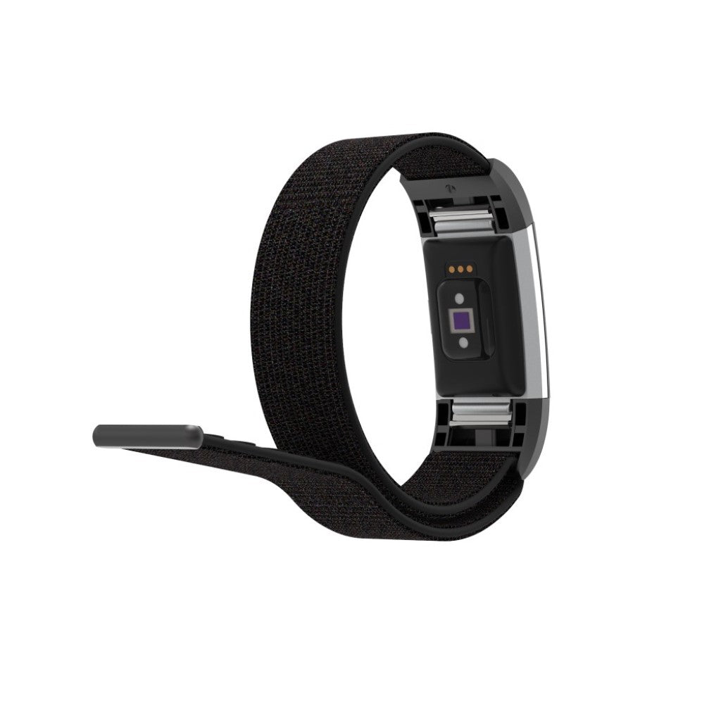 Smuk Fitbit Charge 2 Nylon Rem - Sort#serie_8