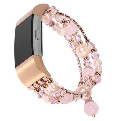 Supercool Fitbit Charge 2 Metal og Sten Rem - Pink#serie_3