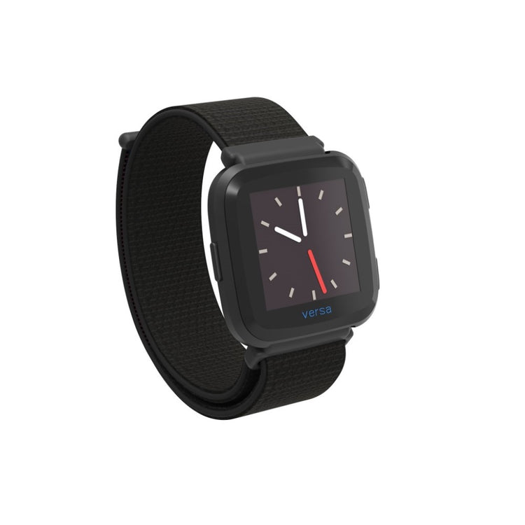 Super hårdfør Fitbit Versa Nylon Rem - Sort#serie_10