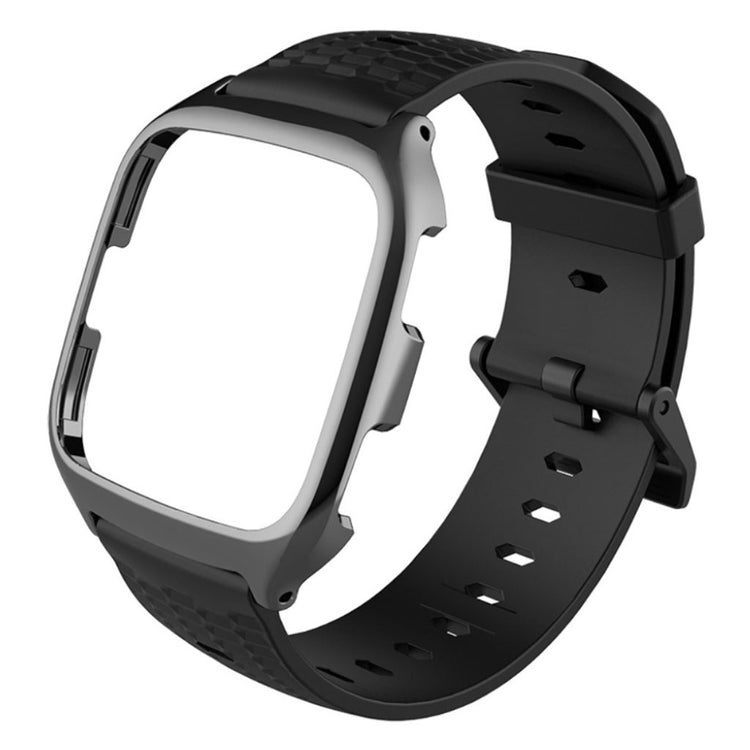 Vildt hårdfør Fitbit Versa Silikone Rem - Sort#serie_1