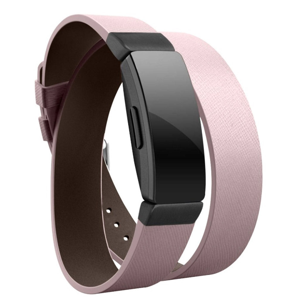 Meget hårdfør Fitbit Inspire Ægte læder Rem - Pink#serie_5