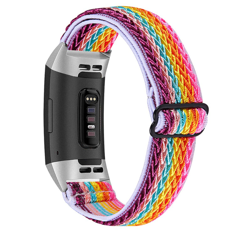 Super pænt Fitbit Charge 4 / Fitbit Charge 3 Nylon Rem - Flerfarvet#serie_3