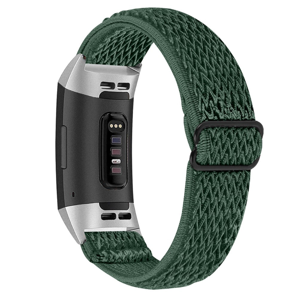 Super pænt Fitbit Charge 4 / Fitbit Charge 3 Nylon Rem - Grøn#serie_8