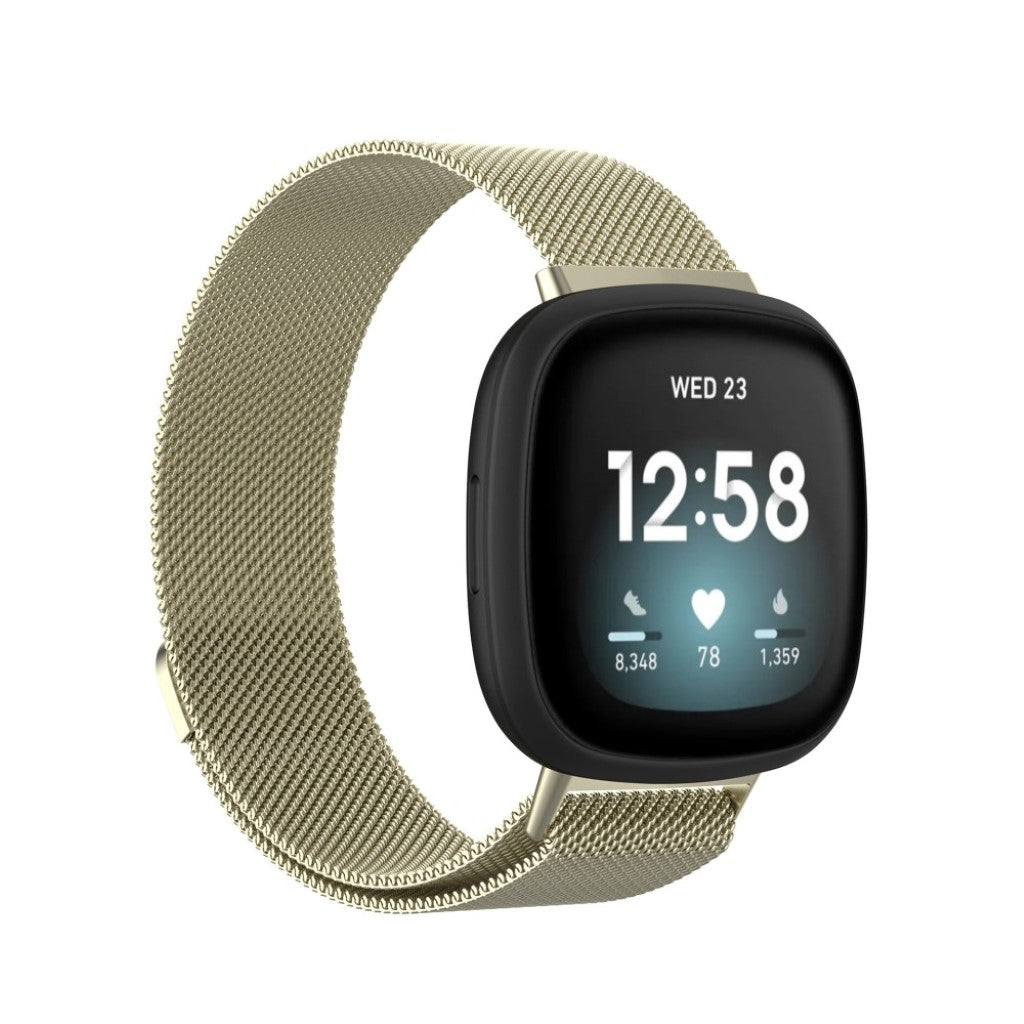 Super fint Fitbit Versa 3 / Fitbit Sense Metal Rem - Størrelse: S - Guld#serie_2