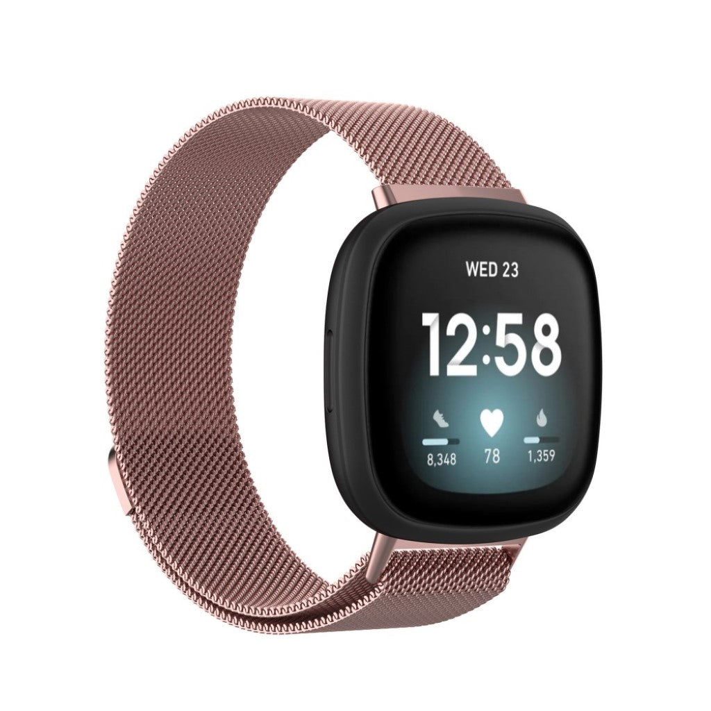 Super fint Fitbit Versa 3 / Fitbit Sense Metal Rem - Størrelse: S - Pink#serie_5