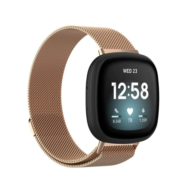 Super fint Fitbit Versa 3 / Fitbit Sense Metal Rem - Størrelse: S - Pink#serie_6