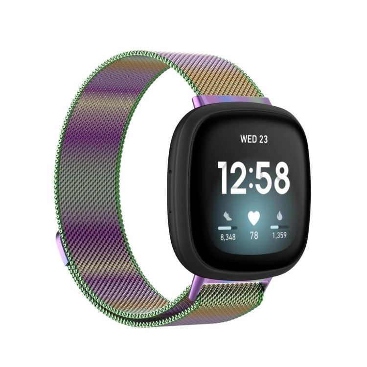 Super fint Fitbit Versa 3 / Fitbit Sense Metal Rem - Størrelse: S - Flerfarvet#serie_8