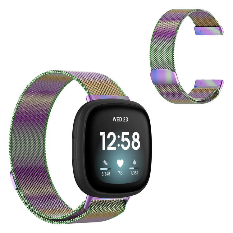 Super fint Fitbit Versa 3 / Fitbit Sense Metal Rem - Størrelse: S - Flerfarvet#serie_8