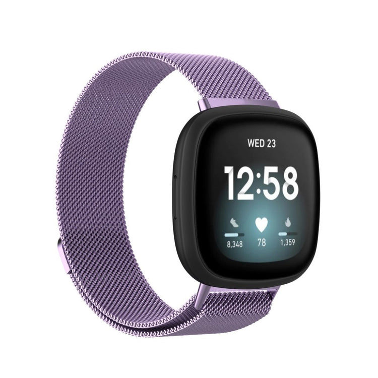 Super fint Fitbit Versa 3 / Fitbit Sense Metal Rem - Størrelse: S - Lilla#serie_9