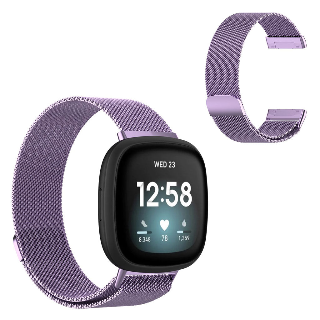 Super fint Fitbit Versa 3 / Fitbit Sense Metal Rem - Størrelse: S - Lilla#serie_9