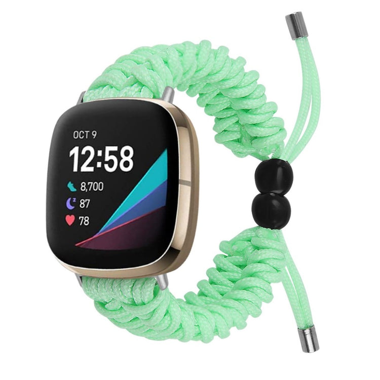 Meget pænt Fitbit Versa 3 / Fitbit Sense Nylon Rem - Grøn#serie_4