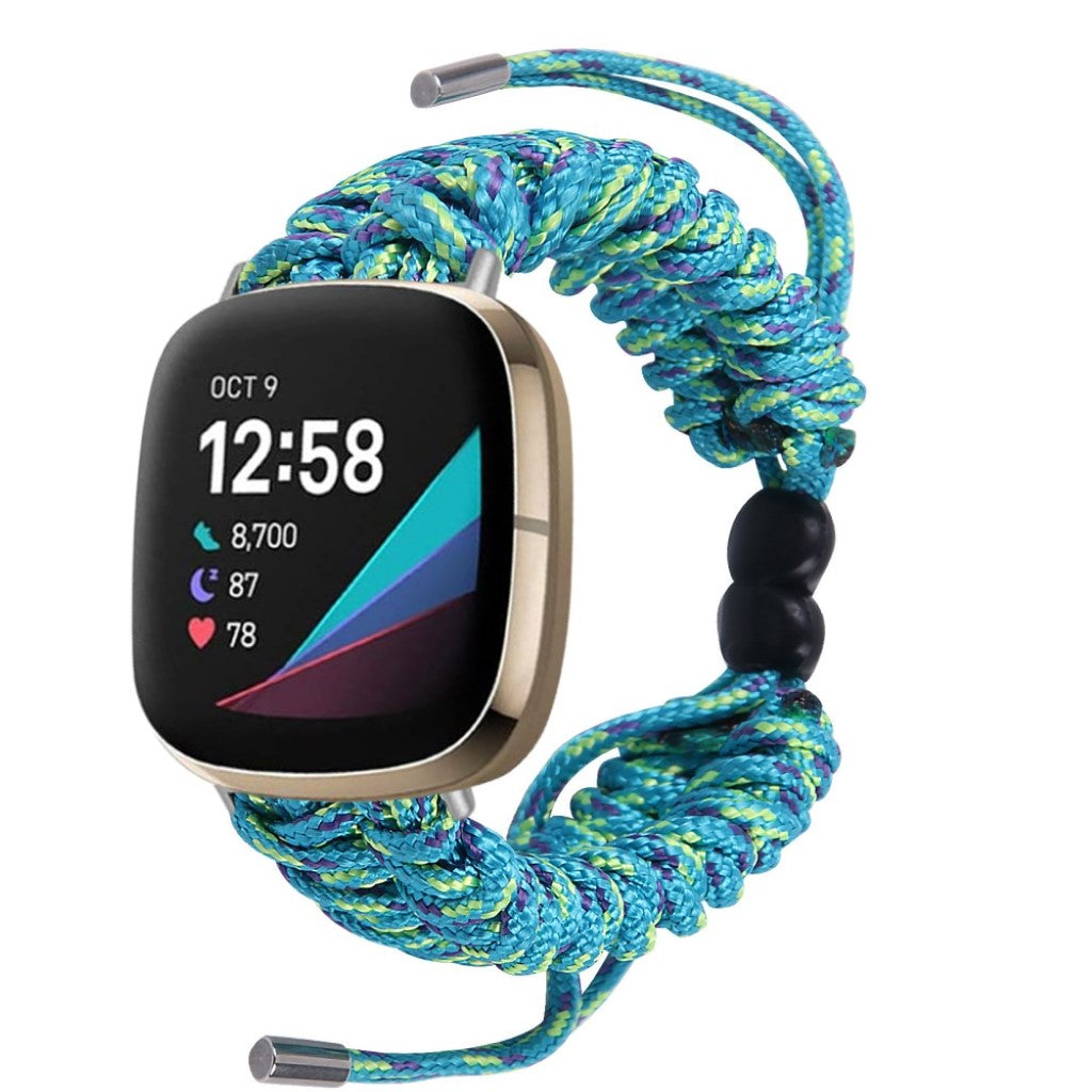 Meget pænt Fitbit Versa 3 / Fitbit Sense Nylon Rem - Blå#serie_6