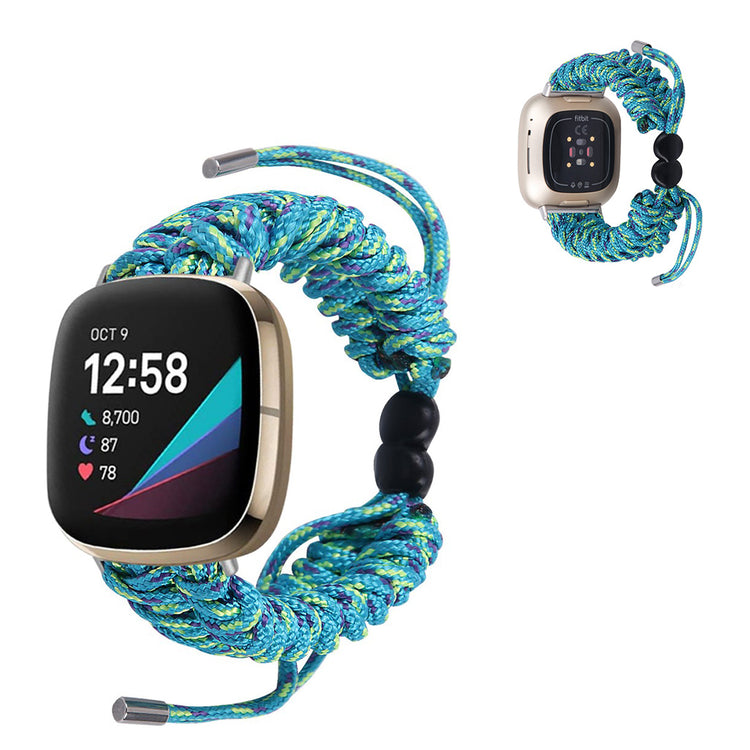 Meget pænt Fitbit Versa 3 / Fitbit Sense Nylon Rem - Blå#serie_6