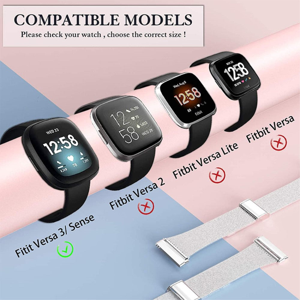 Fitbit Versa 3 Metal Rem - Sølv#serie_071