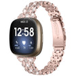 Behagelig Fitbit Versa 3 Metall og Strass Reim