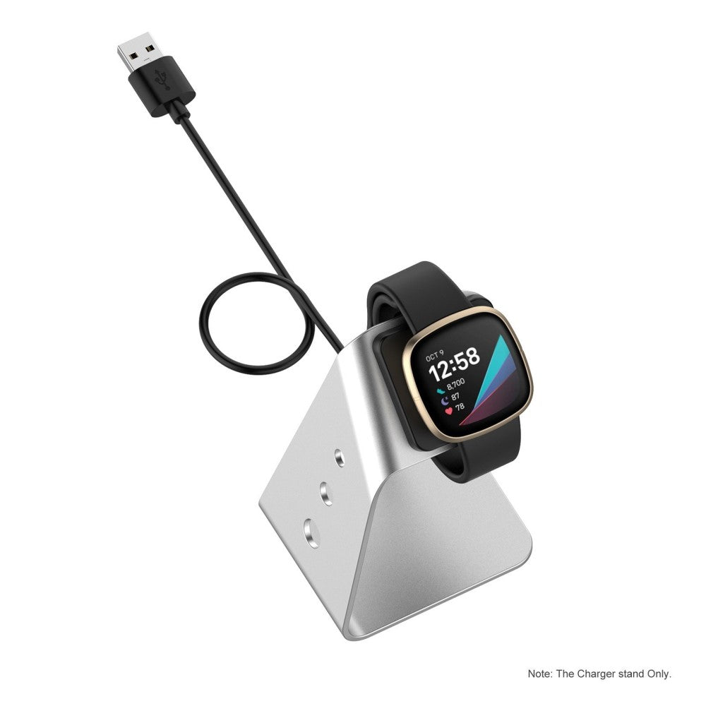 Metal Fitbit Versa 3 USB Opladningskabel - Sølv#serie_2