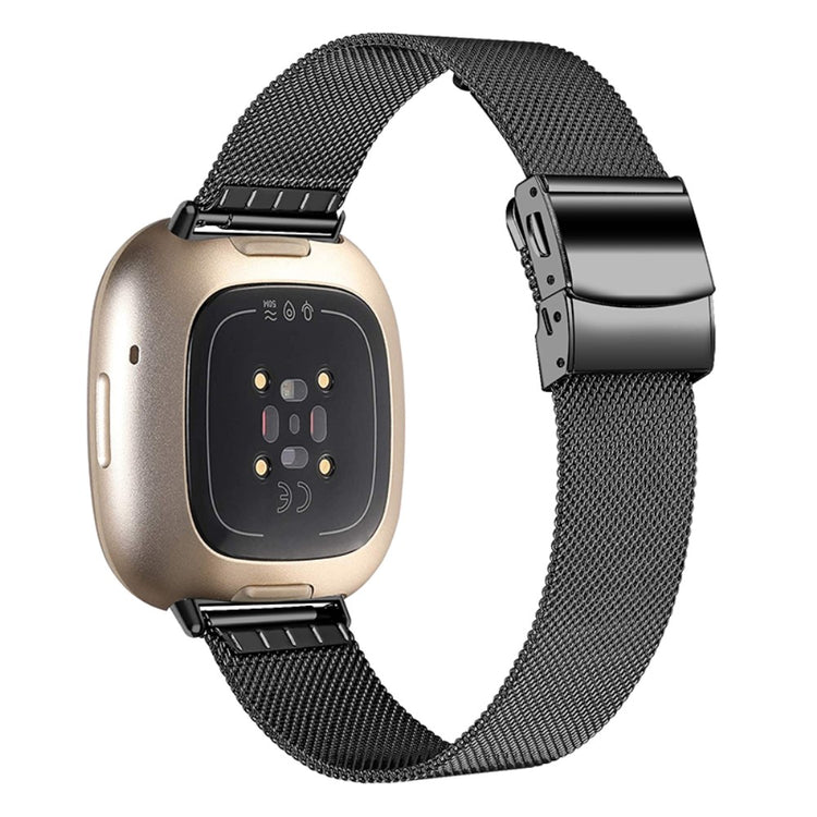 Mega hårdfør Fitbit Versa 3 Metal Rem - Sort#serie_1