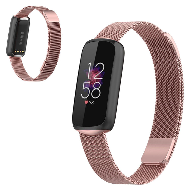 Helt vildt godt Fitbit Luxe Metal Rem - Pink#serie_3